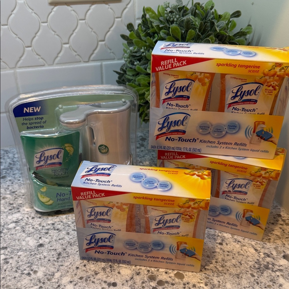 Lysol No Touch soap dispenser and refills bundle